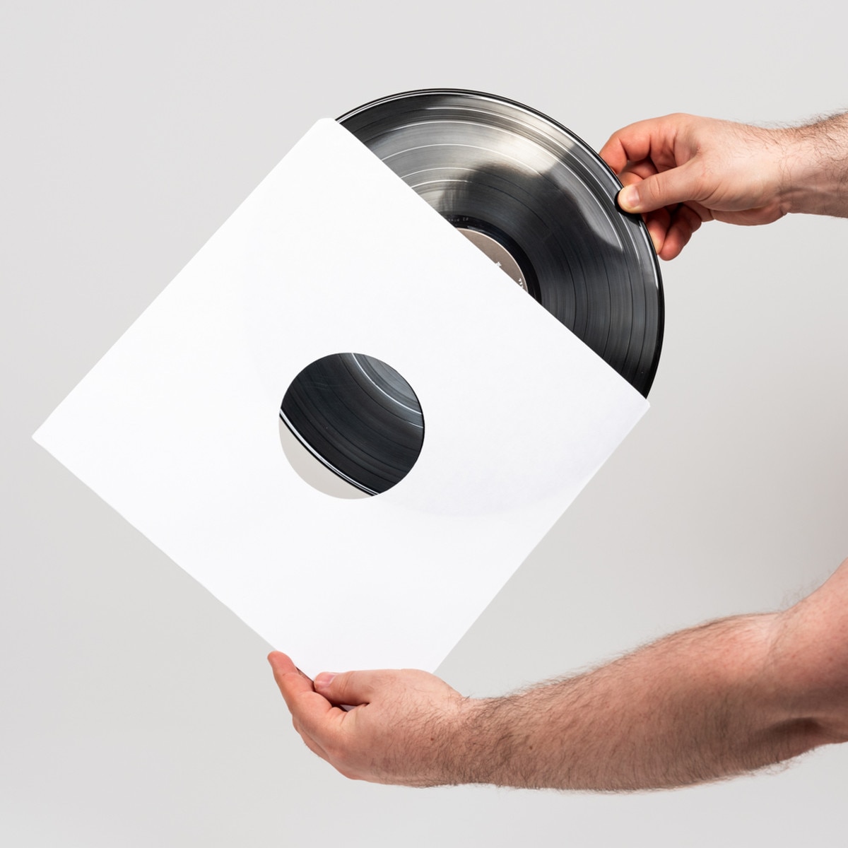fan of 12" record paper sleeves